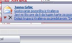  Diskretno upozorenje u uglu
 omogu�uje da bacite pogled na primljenu poruku
 ne prekidaju�i svoj posao 