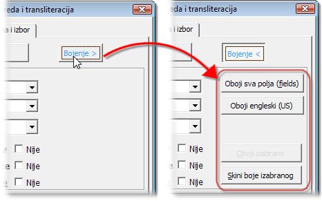 Dugme Bojenje >